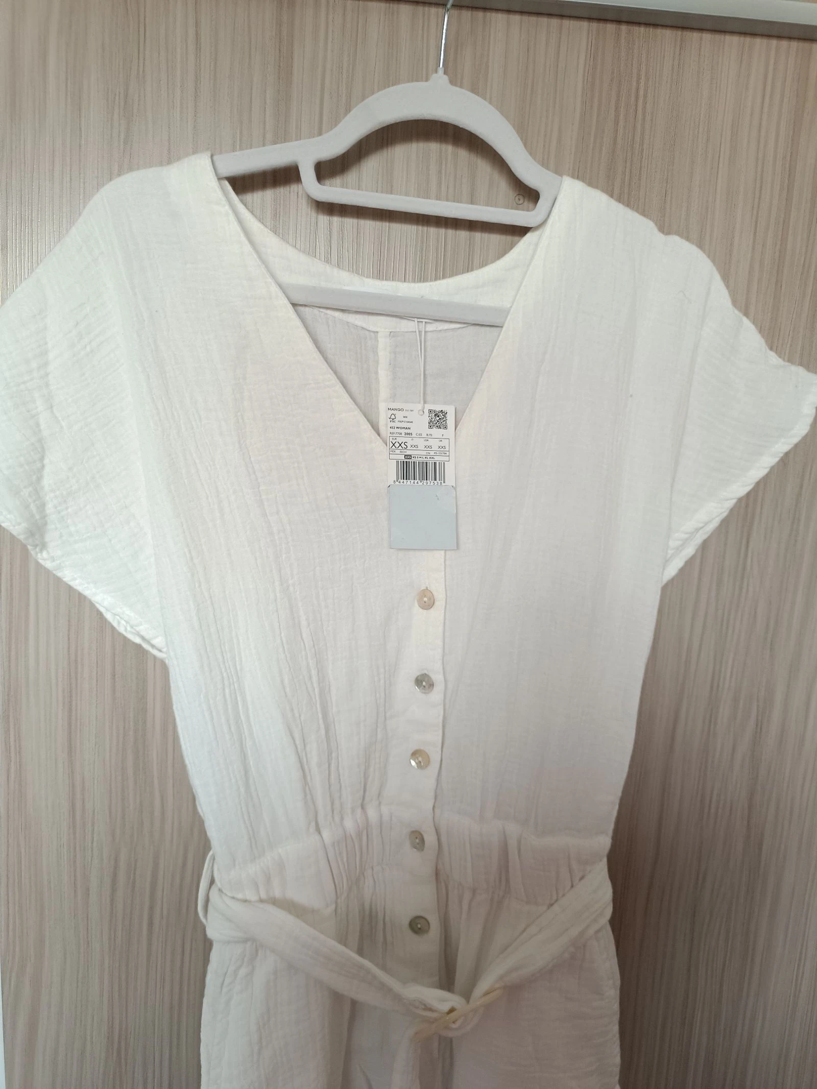 Mango Bamboo Cotton Short Jumpsuit Size XXS, New with Tags – photo 2